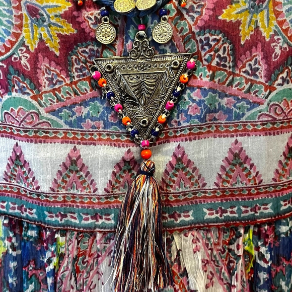 Noreen Phillips Couturier Bohemian Blouse, Multi-colour, US M - Picture 5 of 15